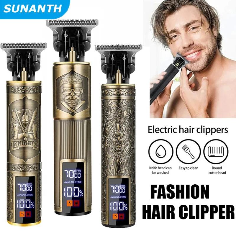 Máquina de Cortar Cabelo Profissional T9 – Sem Fio e Recarregável